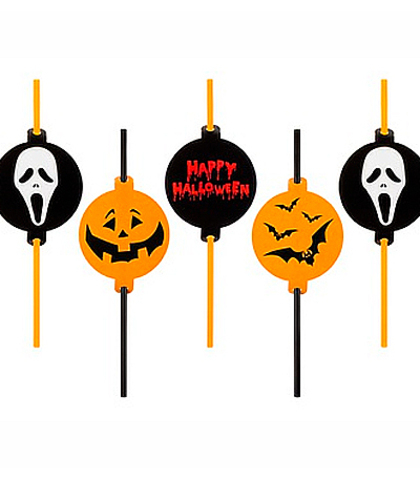 Трубочка для коктейля HWN Хэллоуин 5шт