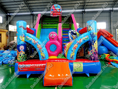 Батут-горка "Приключения рыбки" 8*5*6 м