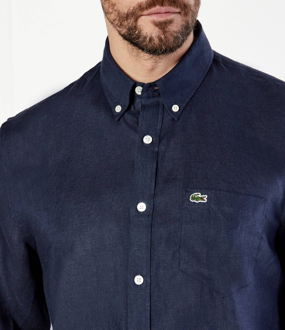 Льняная рубашка Lacoste - темно-синий(CH5692)