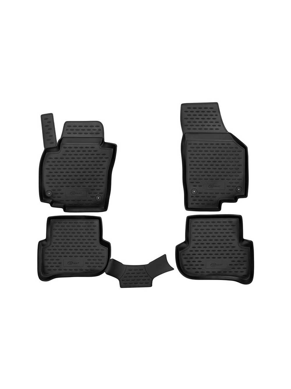 Коврики в салон для SKODA Yeti (I, Ir), 2009-2018, 4 шт. (Повышенная устойчивость, повышенная износостойкость) FORMAT.45.10.210KH