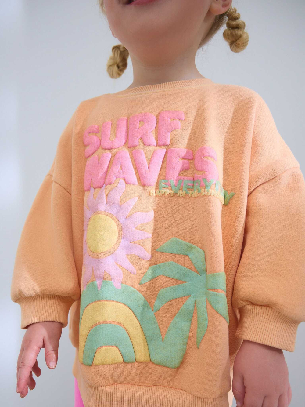 Толстовка и шорты-велосипедки в комплекте для девочки Next AD3-950, Оранжевый, Розовый