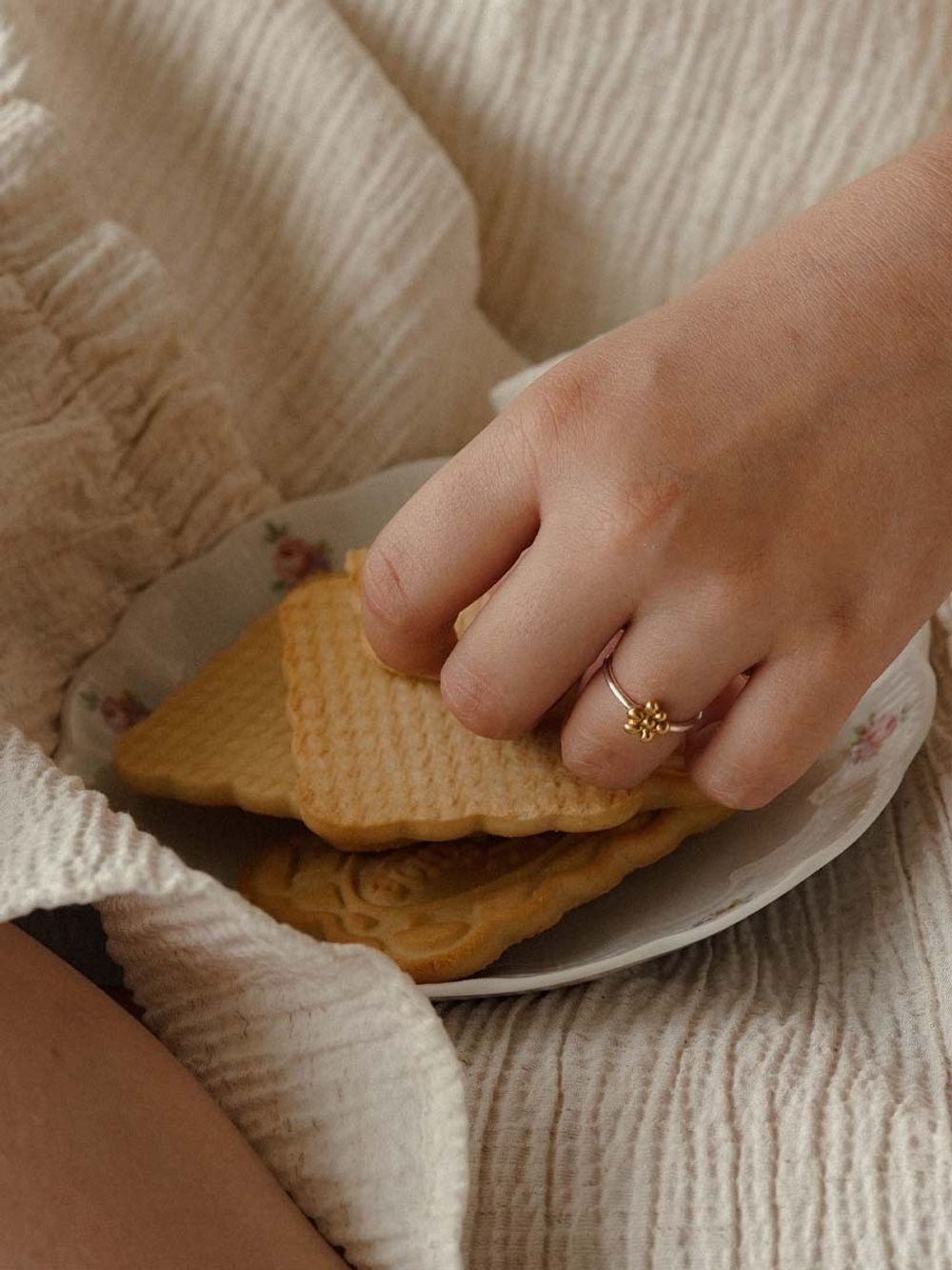 Кольцо Цветочек биколор