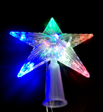 Верхушка ёлочная Звезда прозрачная 15х15 см LED10 с удлинителем 3 метра, 1 режим 220В