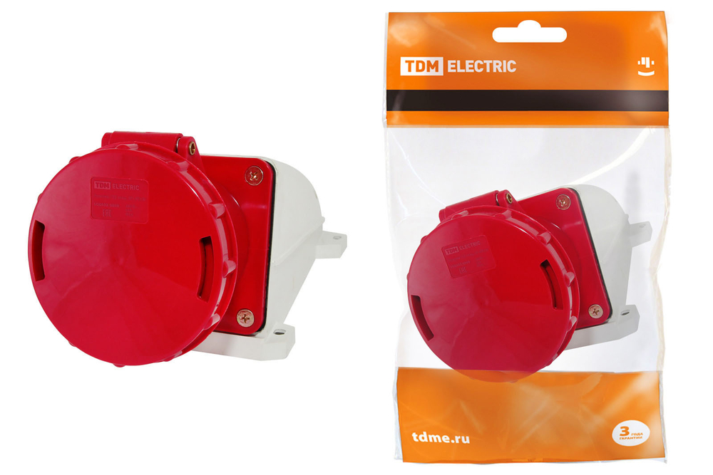 Розетка 135 стационарная 3Р+РЕ+N 63А 380В IP54 TDM SQ0602-0008