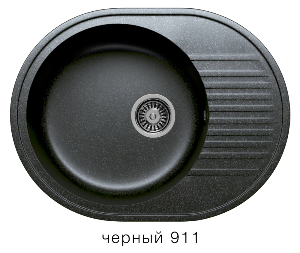 Кухонная мойка Tolero R-122 575x455мм Черный №911