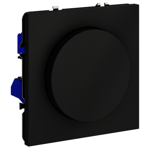 Светорегулятор встраиваемый VOLTUM S70 поворотно-нажимной 600 Вт, (черный матовый)