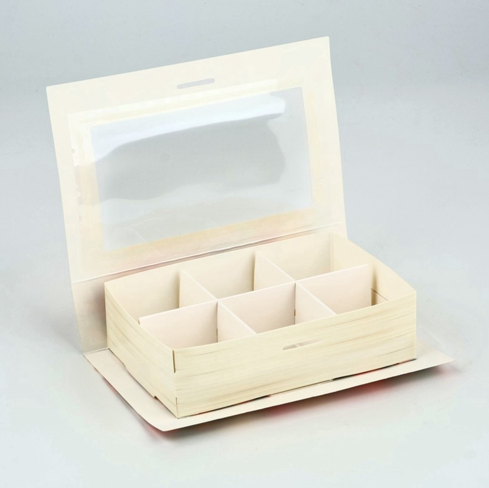 Коробка для 6 конфет с окном с окном Самой Прекрасной 14,8*9,5*3,5см