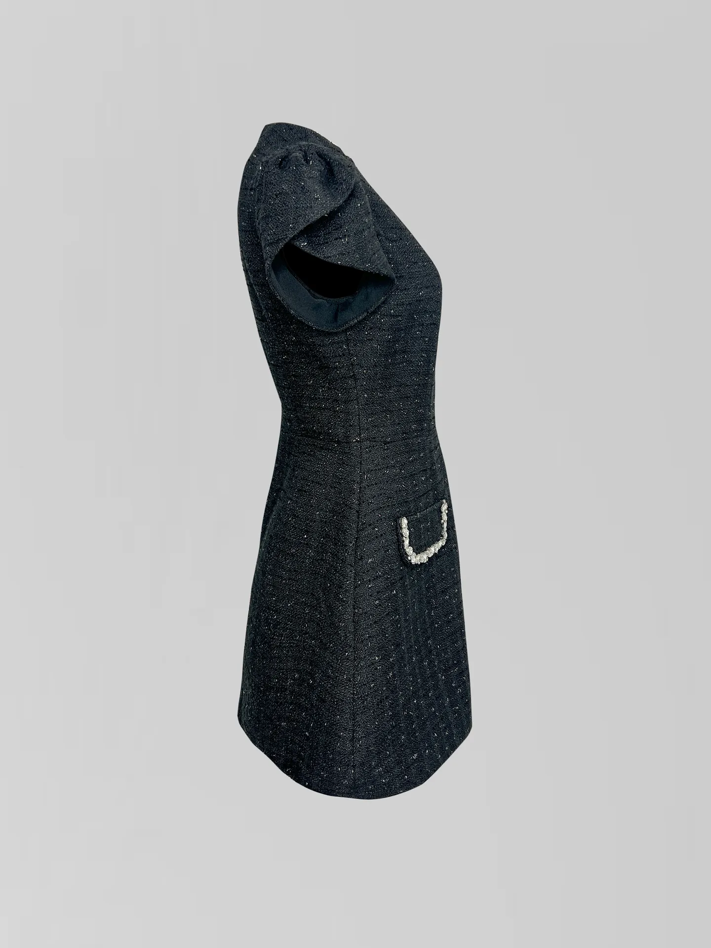 Платье Agdali Brand 1033 твидовое со стразами на карманах