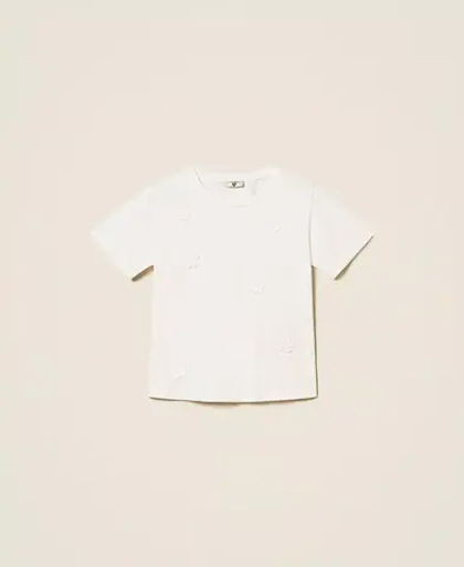 TWINSET Футболка с вязанными цветами