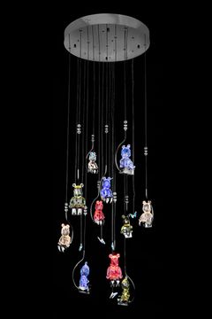 Подвесная люстра LED 50W 3000К LE1077/2800 BL чёрный/разноцветный Sophie Leon