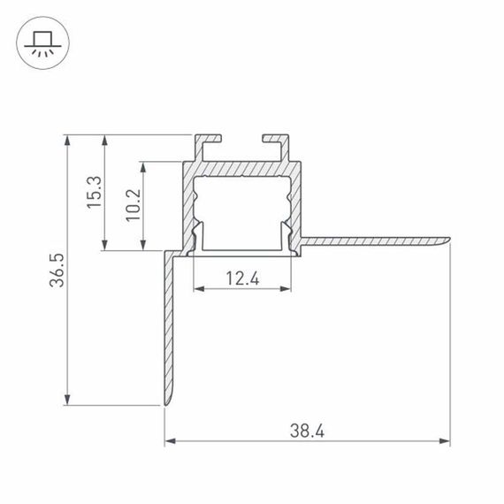 Встраиваемый профиль Arlight ARH-Ceil-S16-Fantom-Edge-2000 Anod 034979