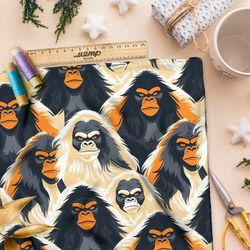 Ткань премиум таффета угрюмые обезьяны