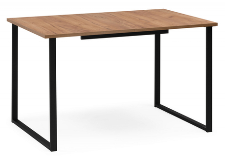 Стол деревянный Woodville Лиман 117 (157) x 77 дуб крафт золотой, черный матовый, ножки черные