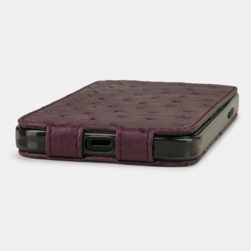 Special order: Чехол для iPhone 12/12Pro из кожи страуса, цвета баклажан