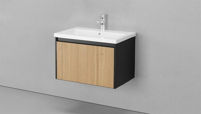 Тумба подвесная VELVEX Klaufs 70.1Y-617.217 с раковиной Cersanit COMO 70