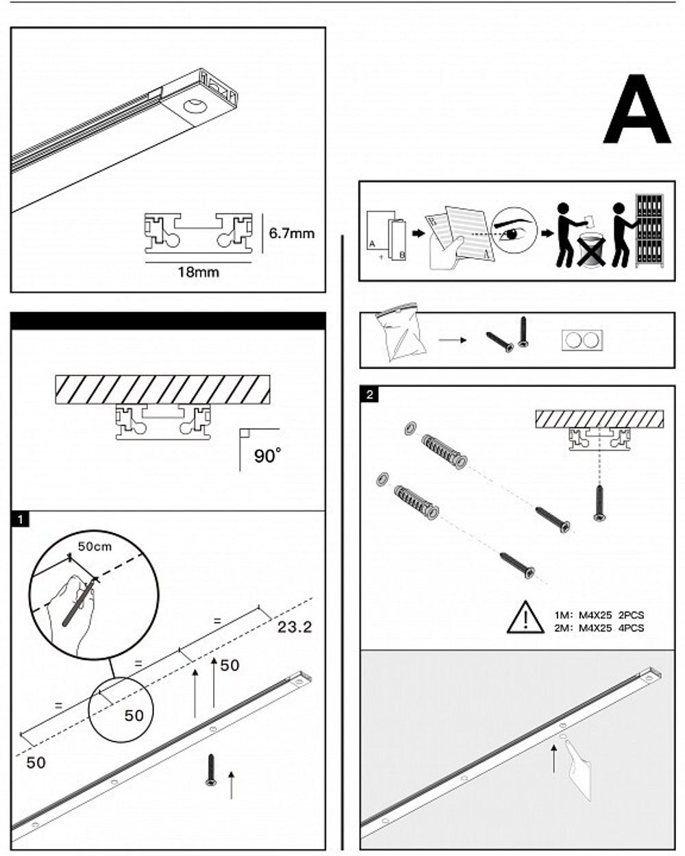 Трек накладной Denkirs AIR BASE TR5202-BK