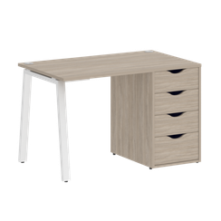 Home Office Стол письменный VR.SP-3-118.4.A Дуб Аттик/Металл Белый 1180*720*750