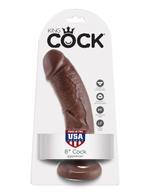 Коричневый фаллоимитатор 8" Cock - 20,3 см.