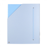 Папка архивная Alingar, A4, 330*250 мм, пластик, 1500 мкм, на резинке с 4 файлами, голубая