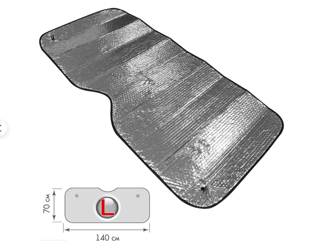 101602 Шторка солнцезащитная на лобовое стекло, размер L(70*140см)