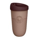 Стакан для напитков с рельефом, крышкой 550мл (коричневый)
