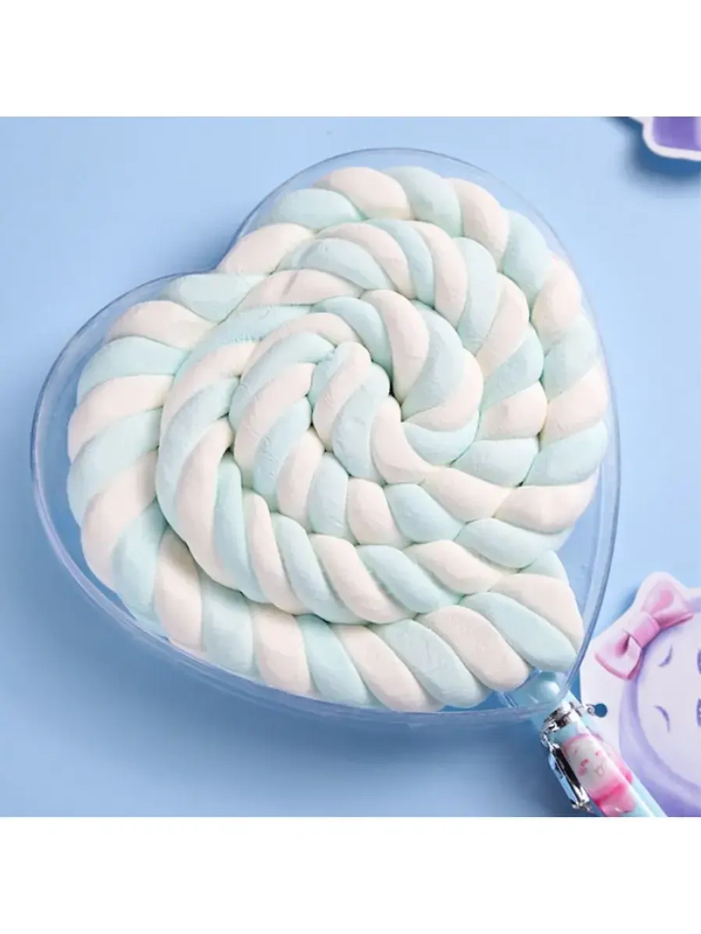 Воздушный зефир на палочке Голубое Сердце 60 г * 3 шт