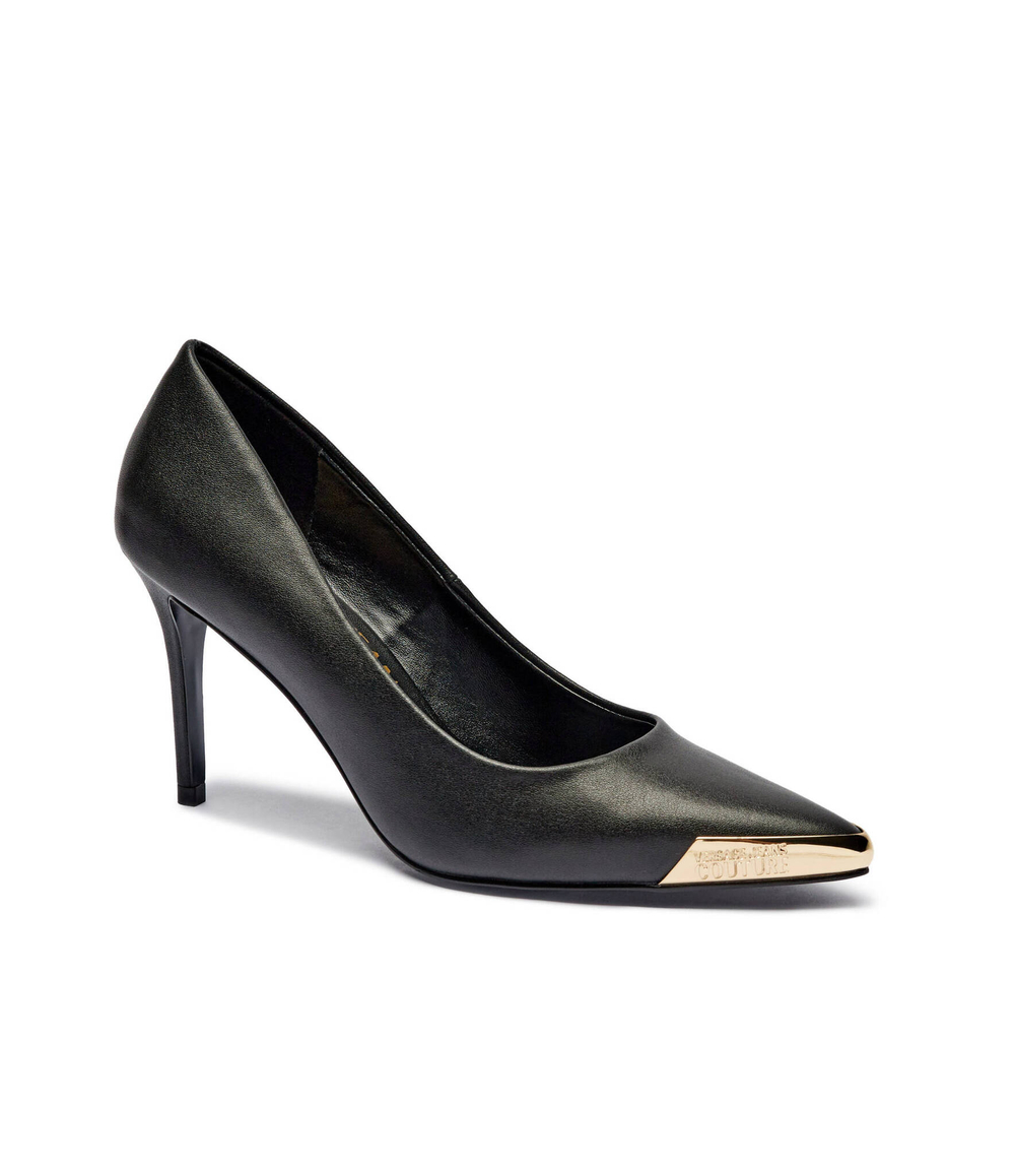Кожаные туфли на шпильках Versace Jeans Couture - черный(77VA3S50ZP127)