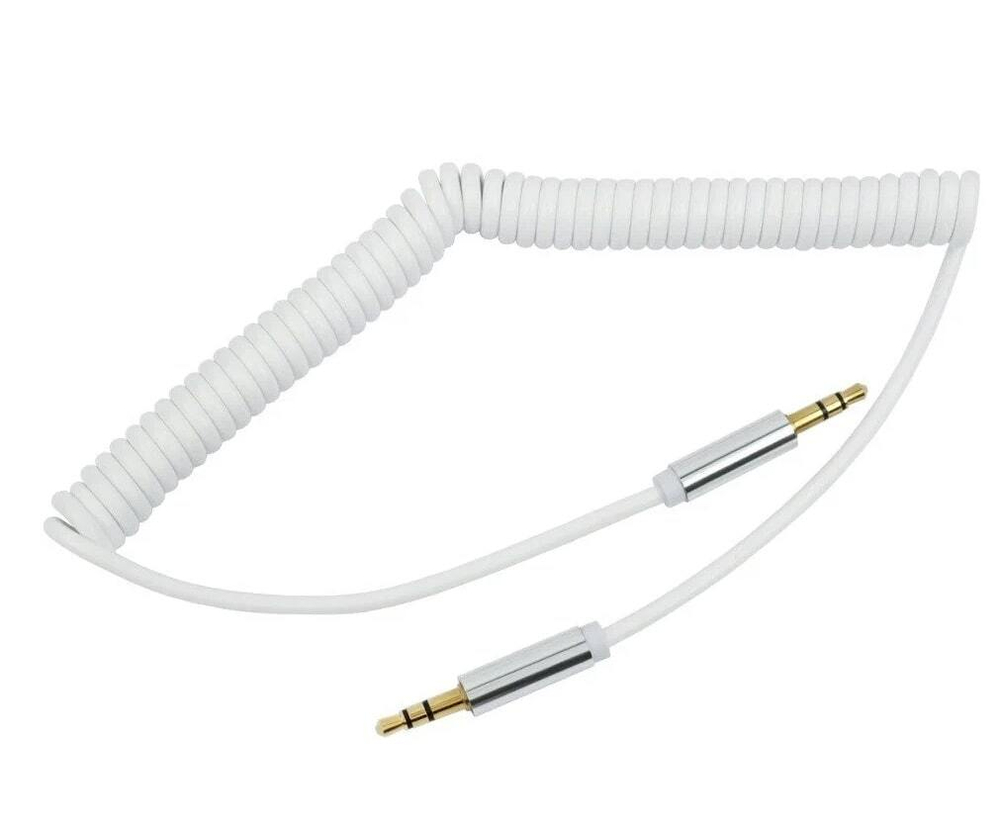 Кабель AUX JD-67 витой металл (белый) 1м