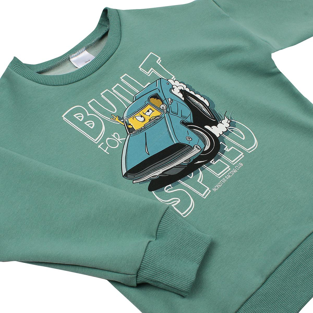 Костюм д/мальчика (джемпер+брюки) КМ-837/2 р.122 "Велик-2" шалфей/синий меланж (Ивашка)