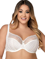 Бюстгальтер с мягкими чашками с геометрическим рисунком (Размер: 100C) (Цвет: кремовый)