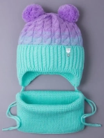 Шапка для девочки осенняя вязаная и снуд