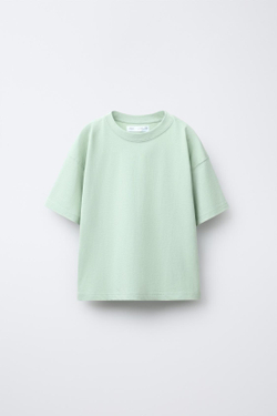 ZARA НАБОР ИЗ ДВУХ ФУТБОЛОК С ТЕКСТОВЫМ ПРИНТОМ, СЕРЫЙ