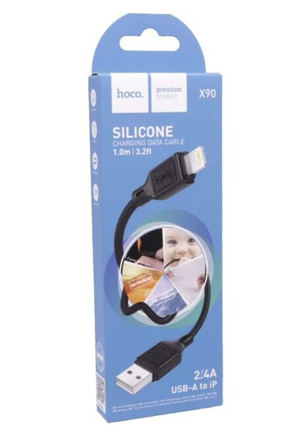 Кабель USB - Lightning HOCO X90 (черный) 1м