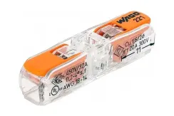Клемма Wago Cu 2*4 рычаги прозрачная 39836