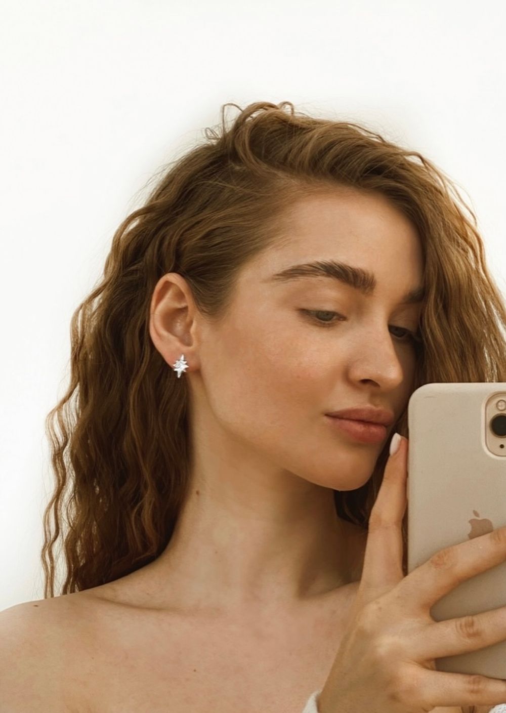 Ассиметричные серьги-пусеты созвездие Folio