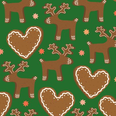 Печенье на рождество - олени и сердечки
