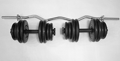 Комплект 2 гантели и гриф w-образный общий вес 70 кг арт1