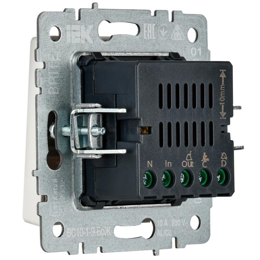 BRITE Кнопка звонка с индикацией для отелей 10А ВС10-1-9-БрЖ жемчуг IEK