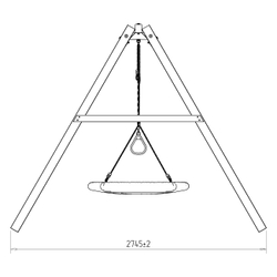 Деревянные качели с трапецией и качелями гнездо Свиби