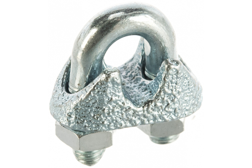 ЗАЖИМ ТРОСА СТРОЙБАТ DIN 741  5ММ (БЕЛЫЙ ЦИНК 2 ШТ)