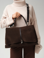 Замшевая сумка сэтчел Colette DBR 31349 черный каштан