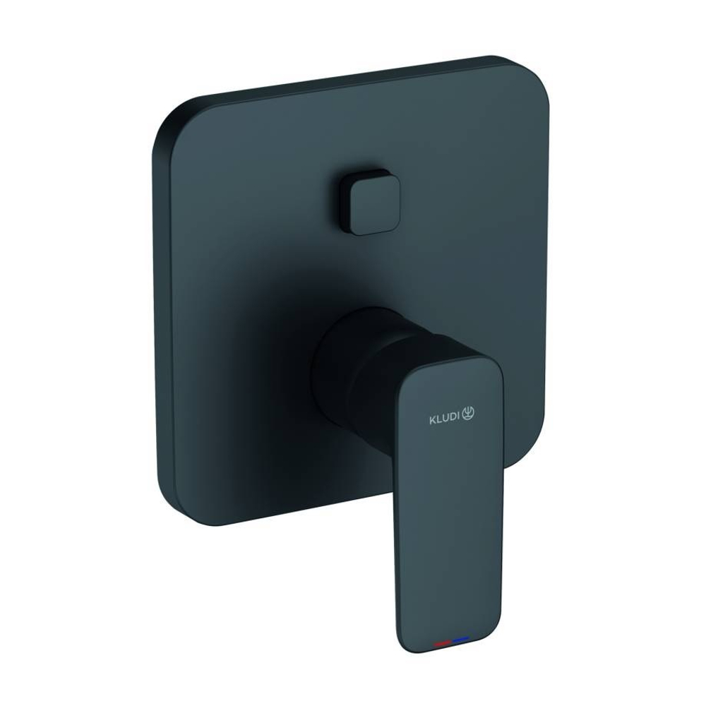 Встраиваемый смеситель для ванны и душа Kludi Pure&Style внешняя часть, PUSH&SWITCH, черный (406593975)