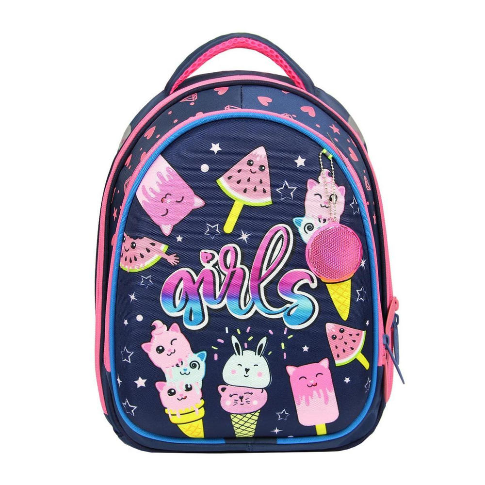 Ранец Колибри 3 с ортопед. спинкой и мешком д/обуви "Вкусняшки" 37*28*19 см. 2 отд. (Luris)