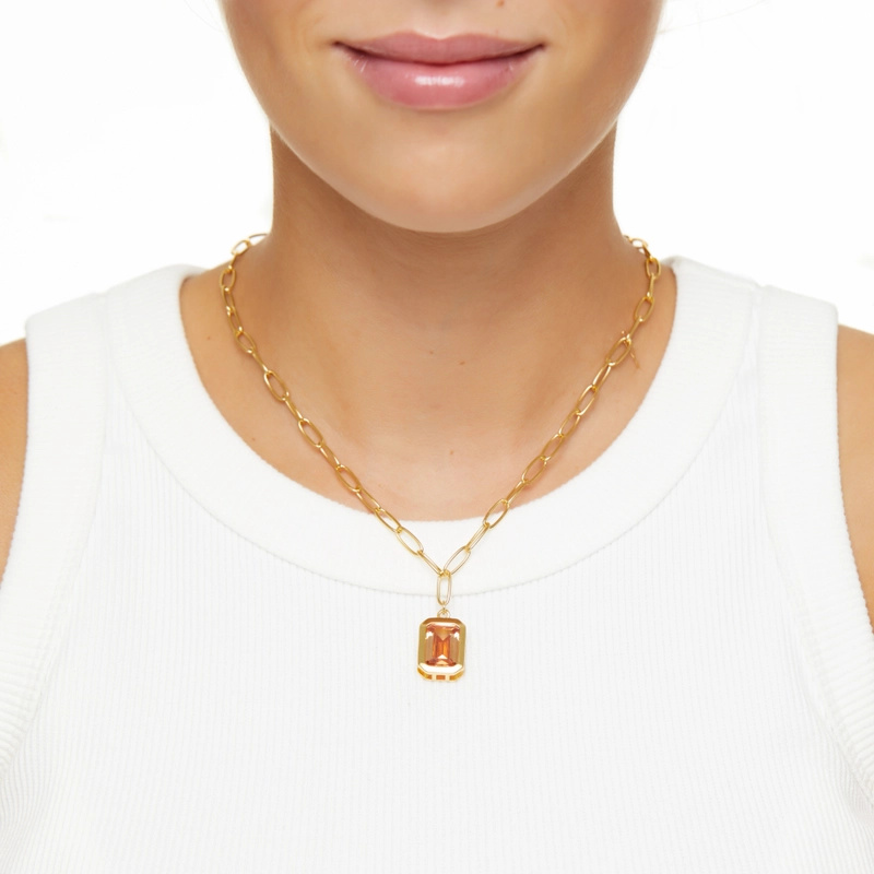 Колье Кристалл с Окантовкой – Карамельное