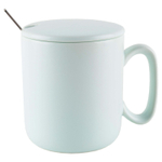 Керамическая кружка с крышкой и ложкой SWED HOUSE, голубой, 350 мл