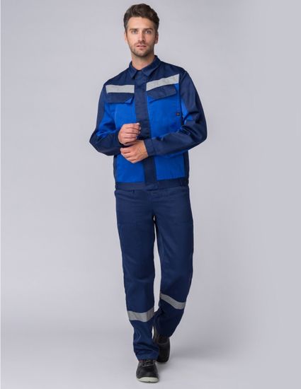 Костюм "Мастер" полукомбинезон (т.синий/василек)