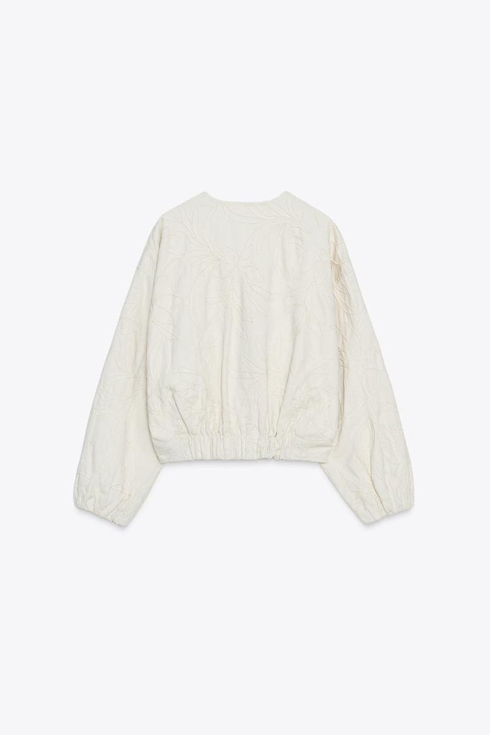 ZARA КУРТКА С ВЫШИВКОЙ, ЭКРЮ