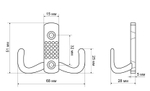 Крючок-вешалка StahlBuro 212 B AB ст.бронза (2крючка)  маленький / 16113