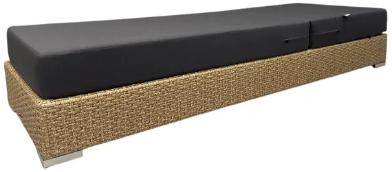 Шезлонг с матрасом Mantera, бежевый, серый