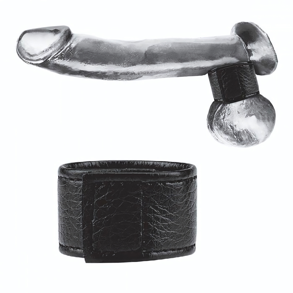 Чёрная утяжка на мошонку 1 Velcro Ball Stretcher (Цвет: черный)